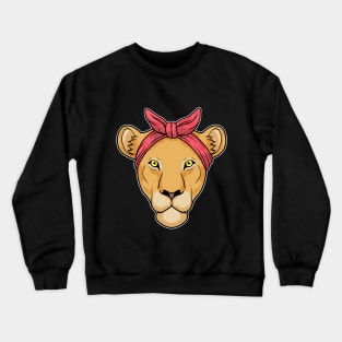 Lioness with Ribbon red Crewneck Sweatshirt